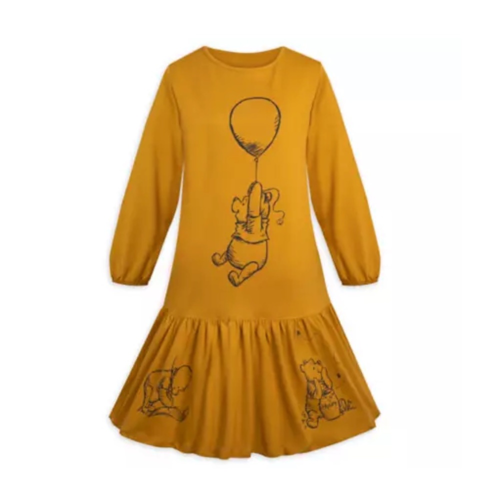 Winnie the Pooh and Pals Dress in mustard